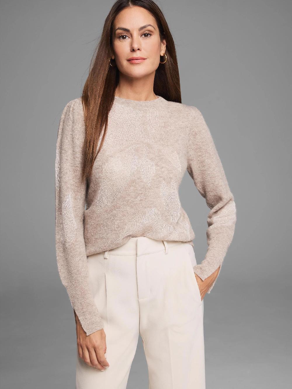 Nic Zoe Gold Label Lace Knit Floral Sweater