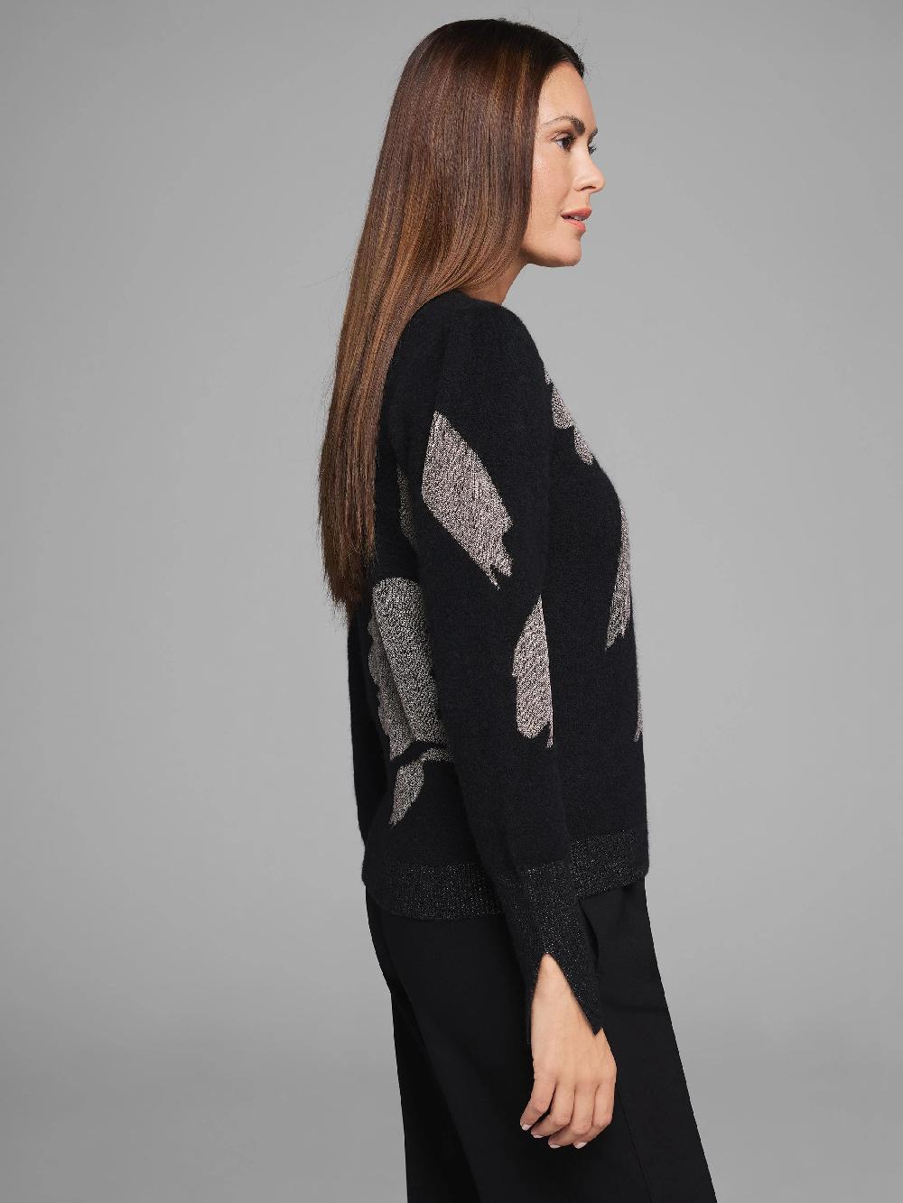 Nic Zoe Gold Label Lace Knit Floral Sweater