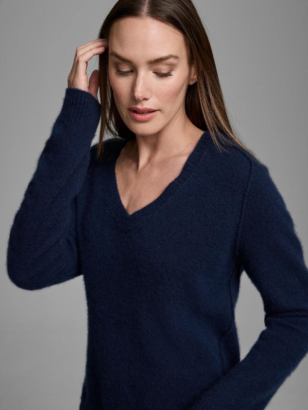 Nic Zoe Gold Label Luxe Cashmere V-Neck Sweater