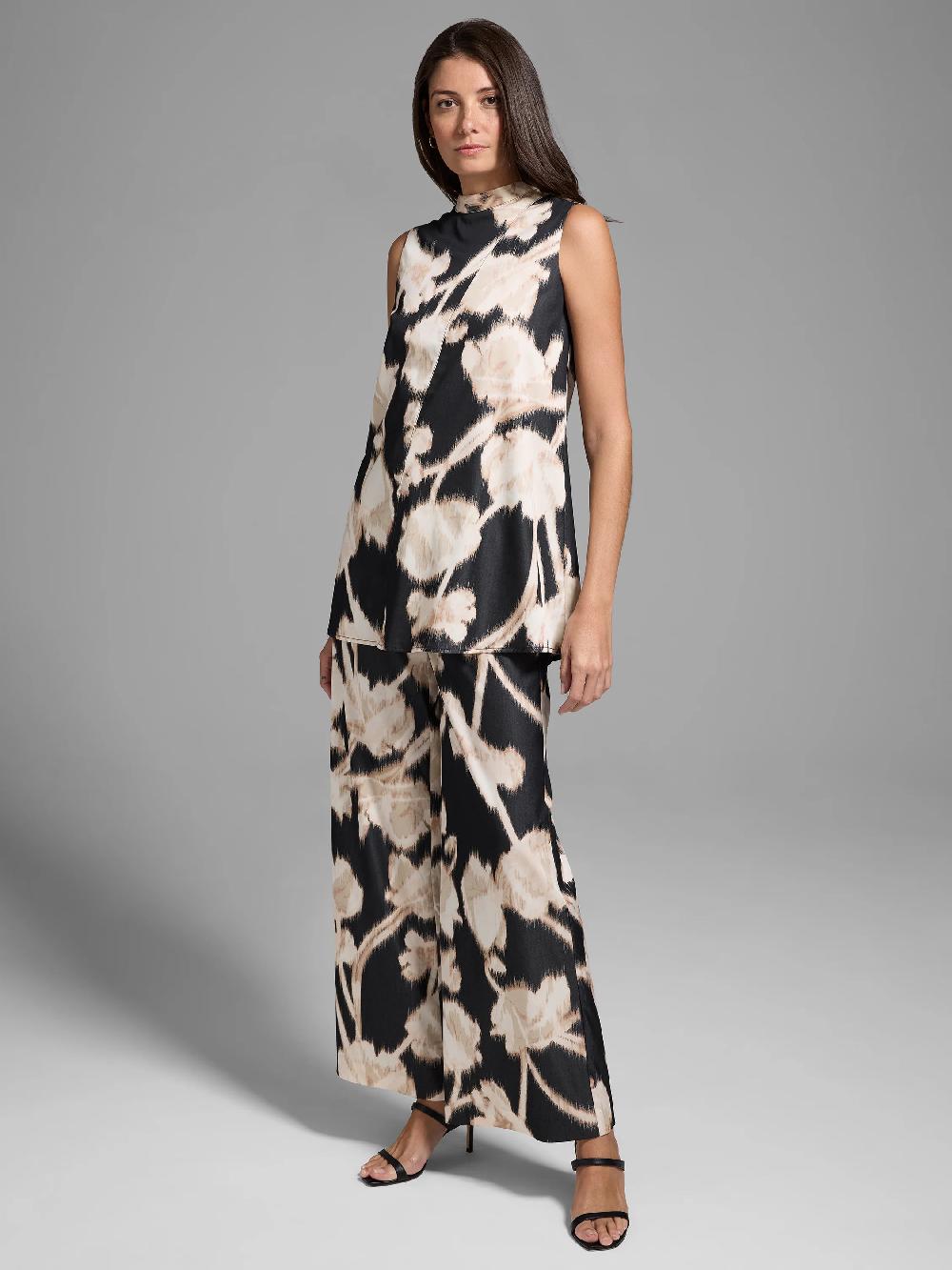 Nic Zoe Gold Label Midnight Florals Wide Leg Pant