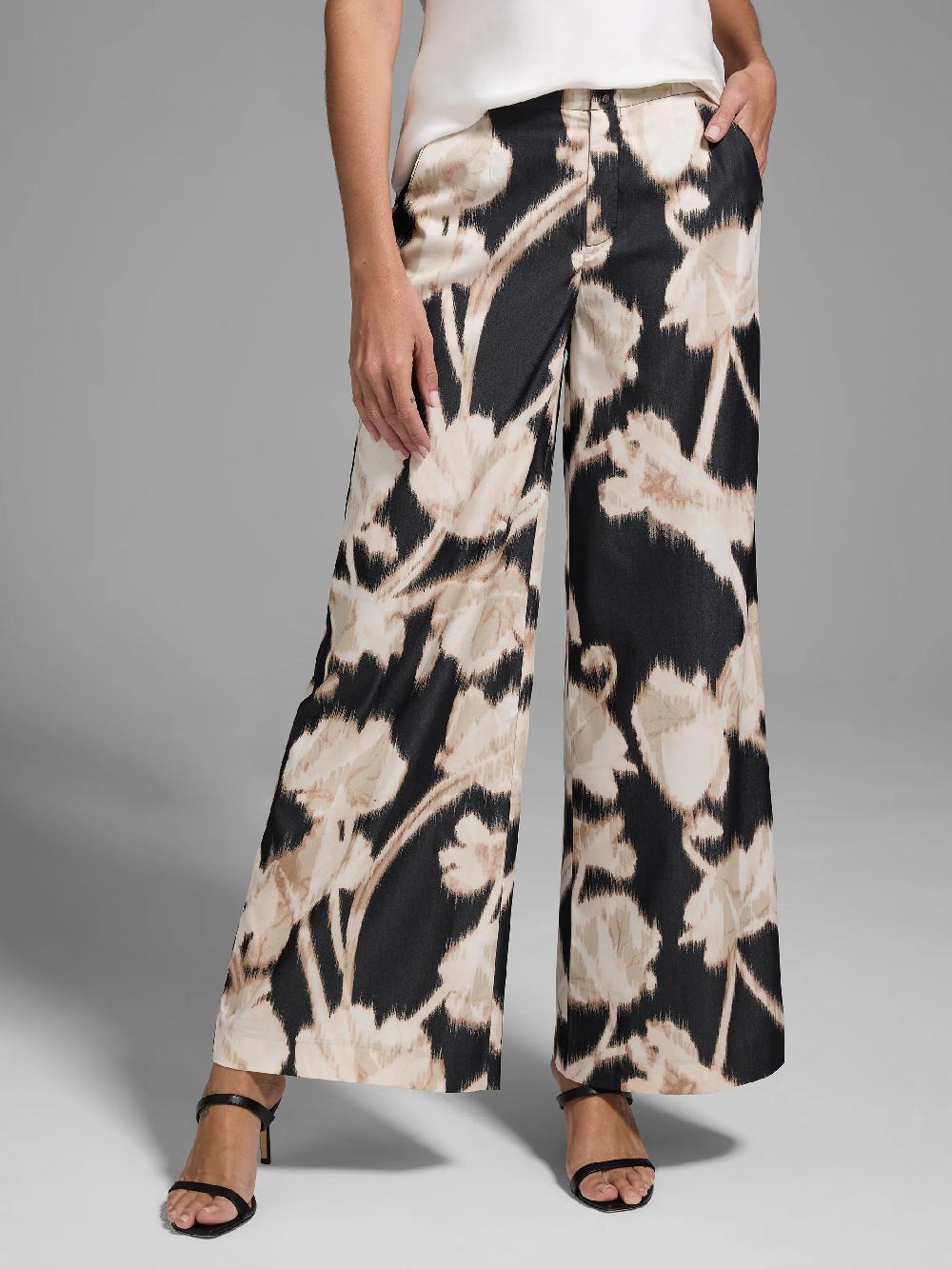 nic zoe Gold Label Midnight Florals Wide Leg Pant