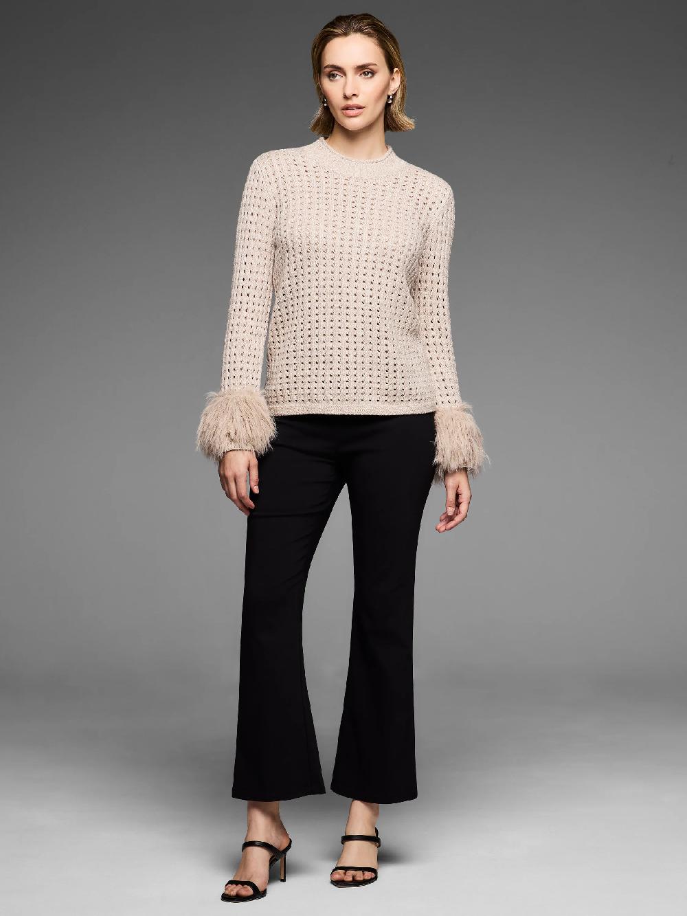 Nic Zoe Gold Label Party Cuff Pointelle Sweater