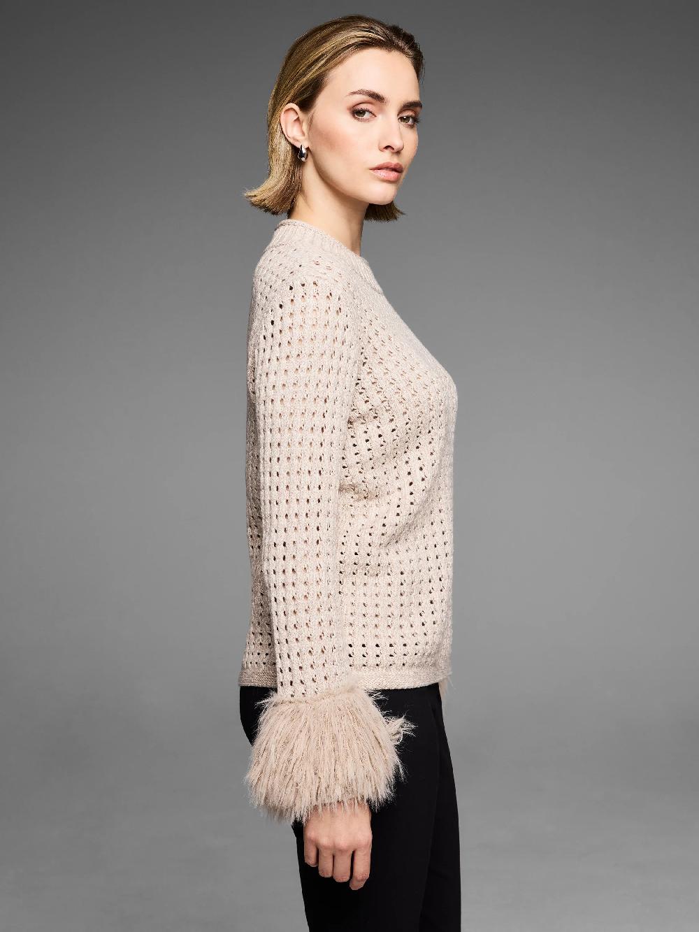 Nic Zoe Gold Label Party Cuff Pointelle Sweater