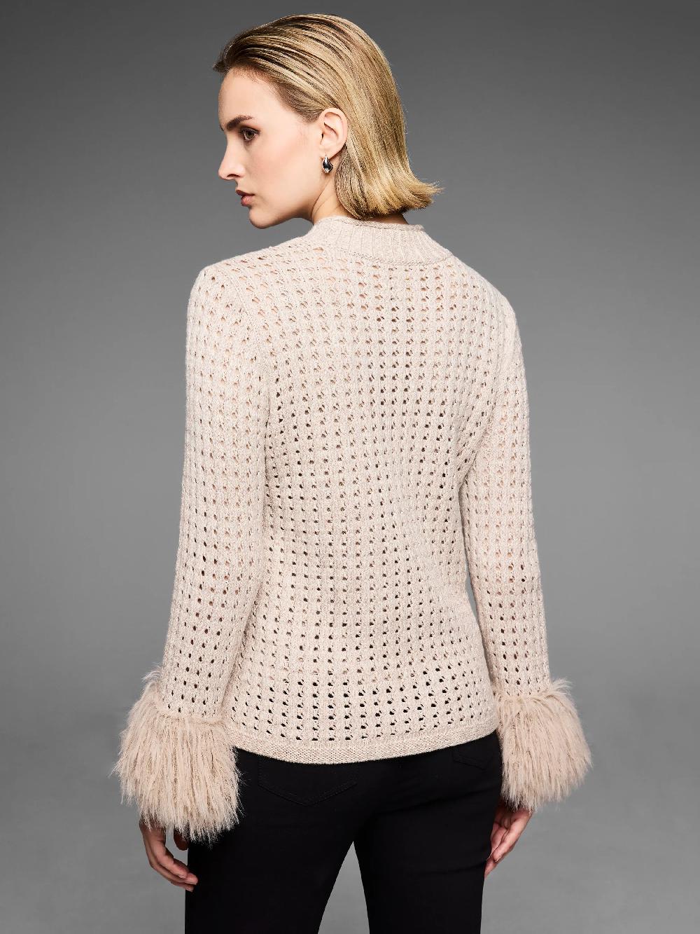 Nic Zoe Gold Label Party Cuff Pointelle Sweater