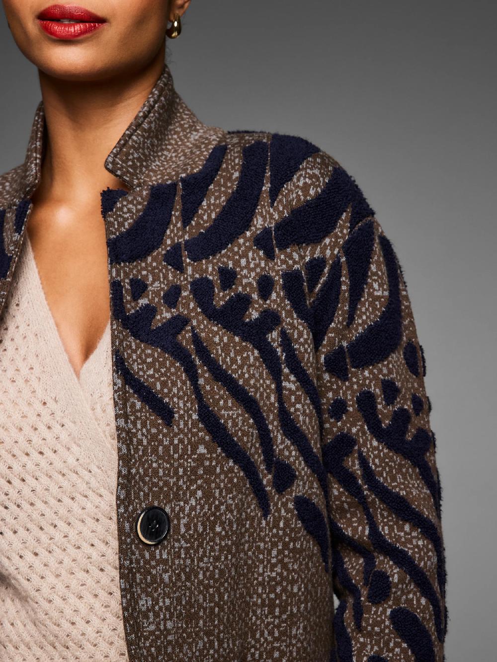 Nic Zoe Gold Label Tufted Double Knit Coat