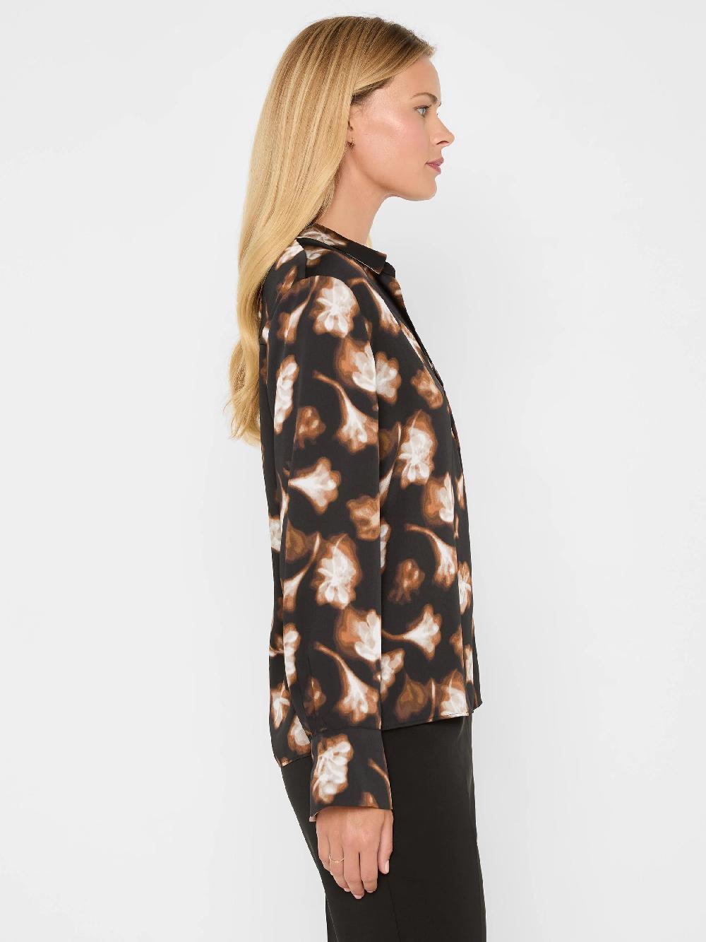 Nic Zoe Golden Ginko Popover Shirt