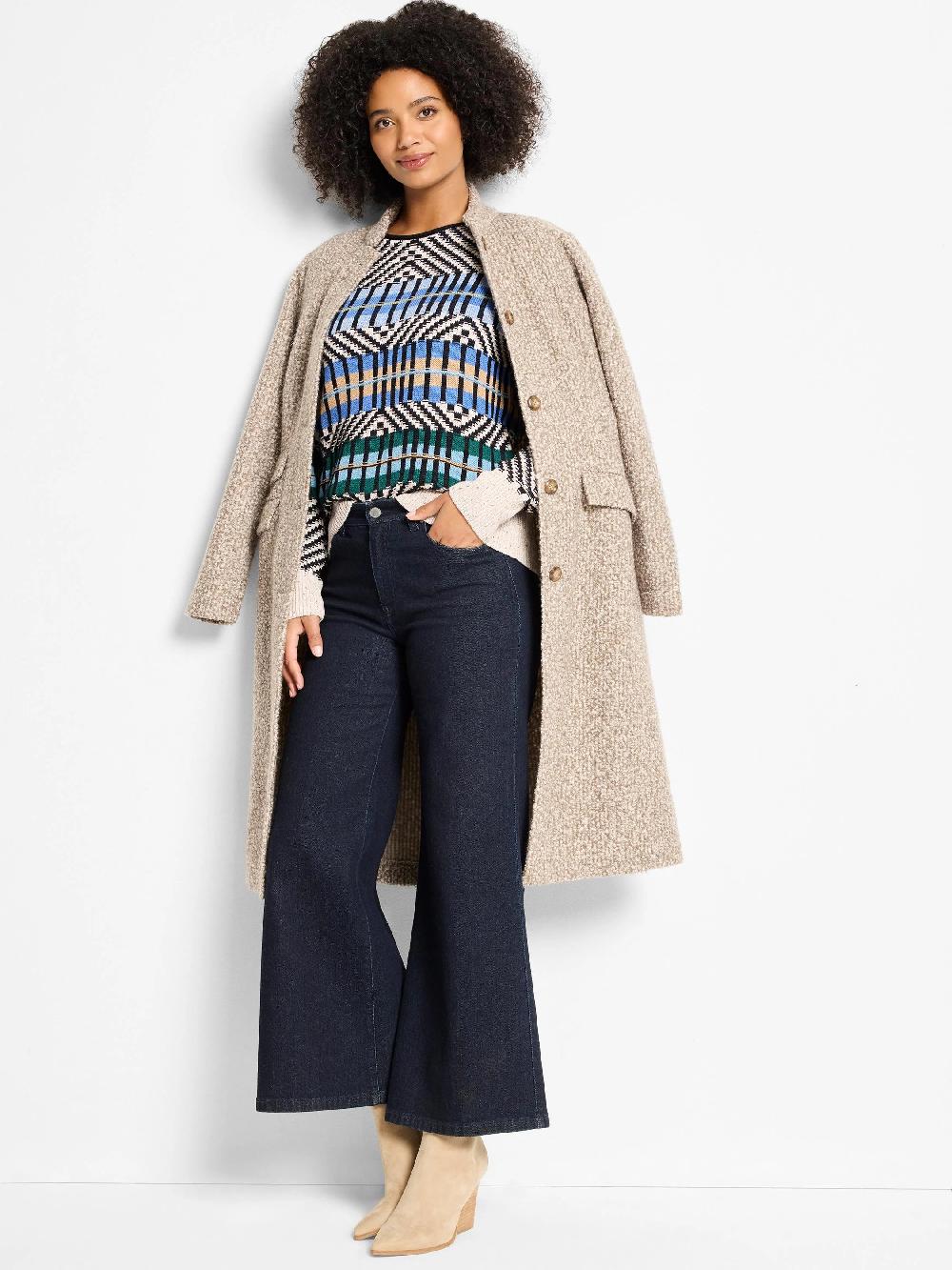 Nic Zoe Graphic Stripe Sweater