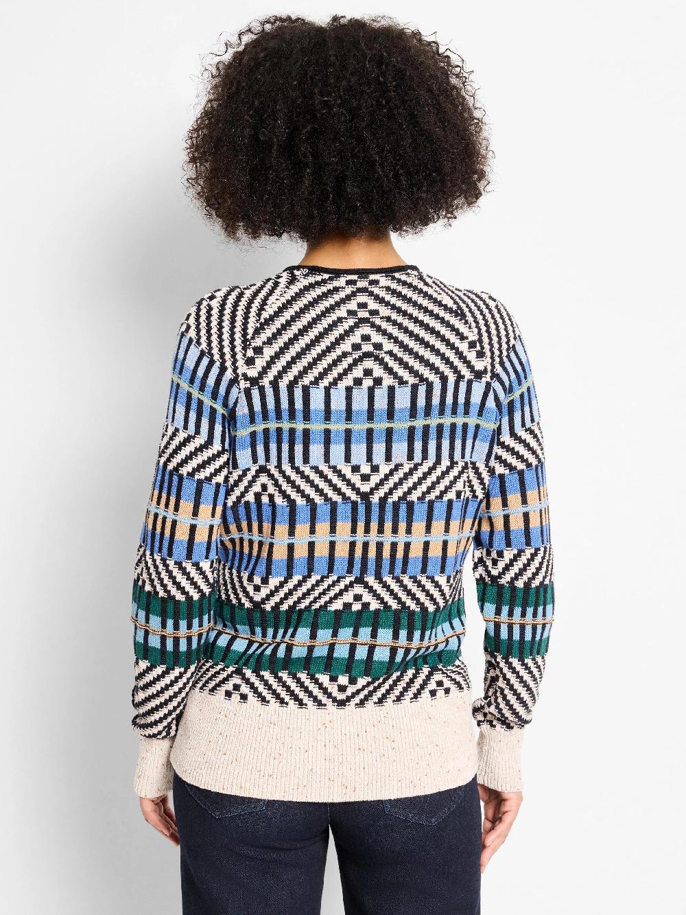 Nic Zoe Graphic Stripe Sweater