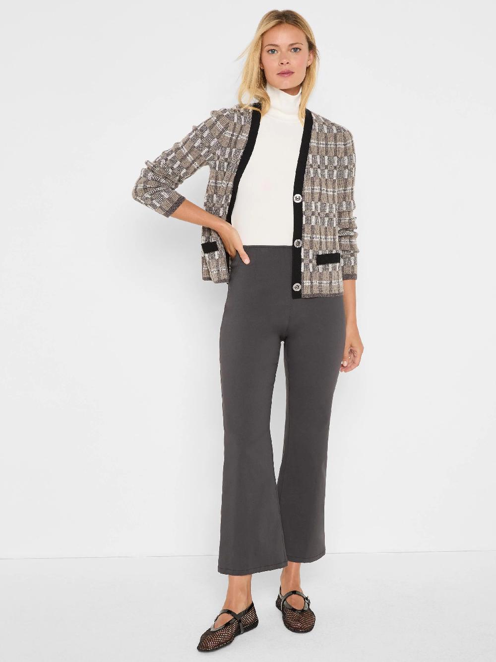 Nic Zoe Grid Mix Sweater Cardigan