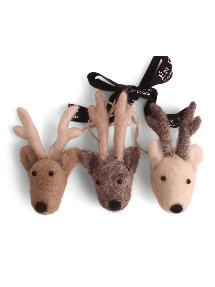 nic zoe Gry & Sif Set Of 3 Reindeer Ornaments
