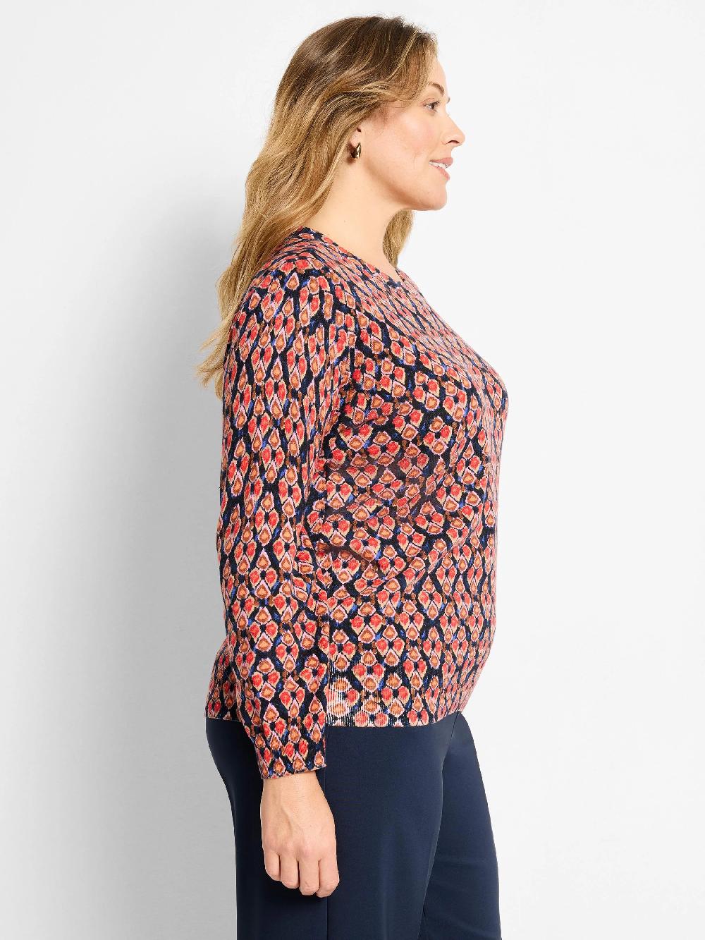 Nic Zoe Harvest Ikat Pure Cotton Sweater