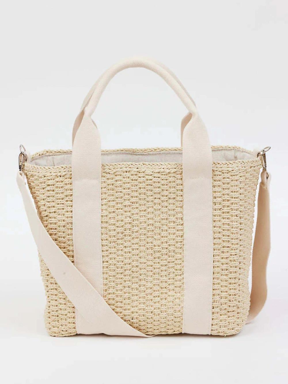 nic zoe Hat Attack Modern Straw Cooler Tote Bag