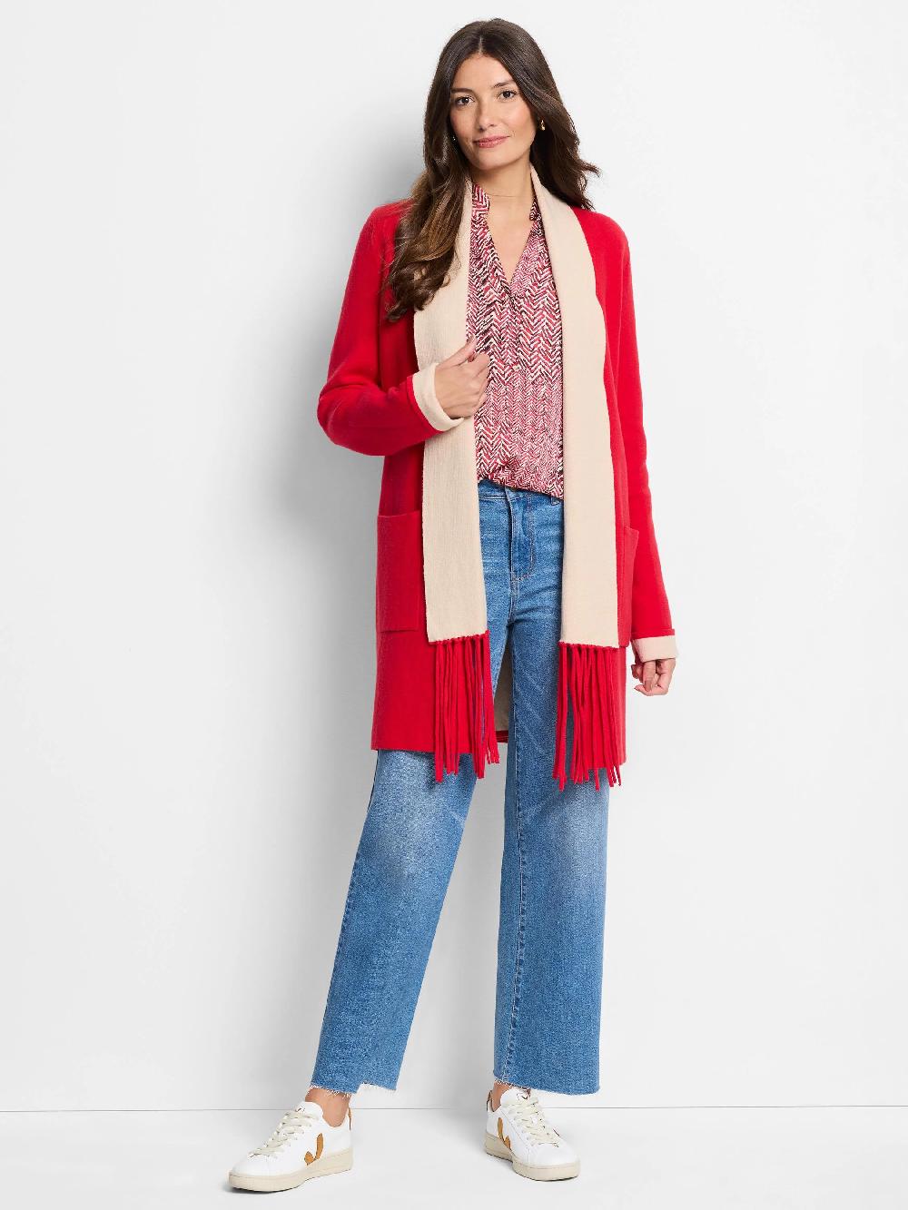 Nic Zoe Herringbone Stamp Top