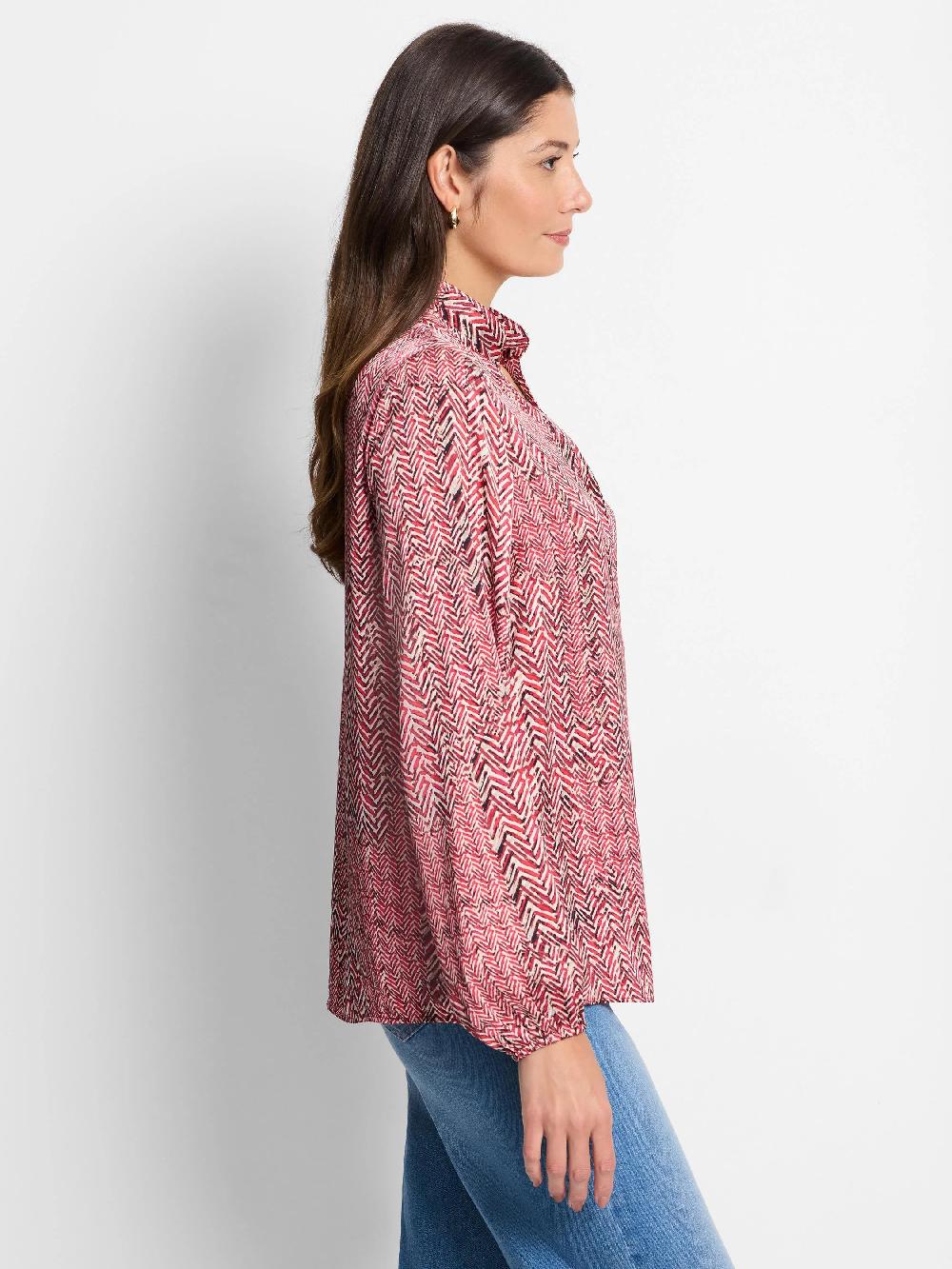 Nic Zoe Herringbone Stamp Top