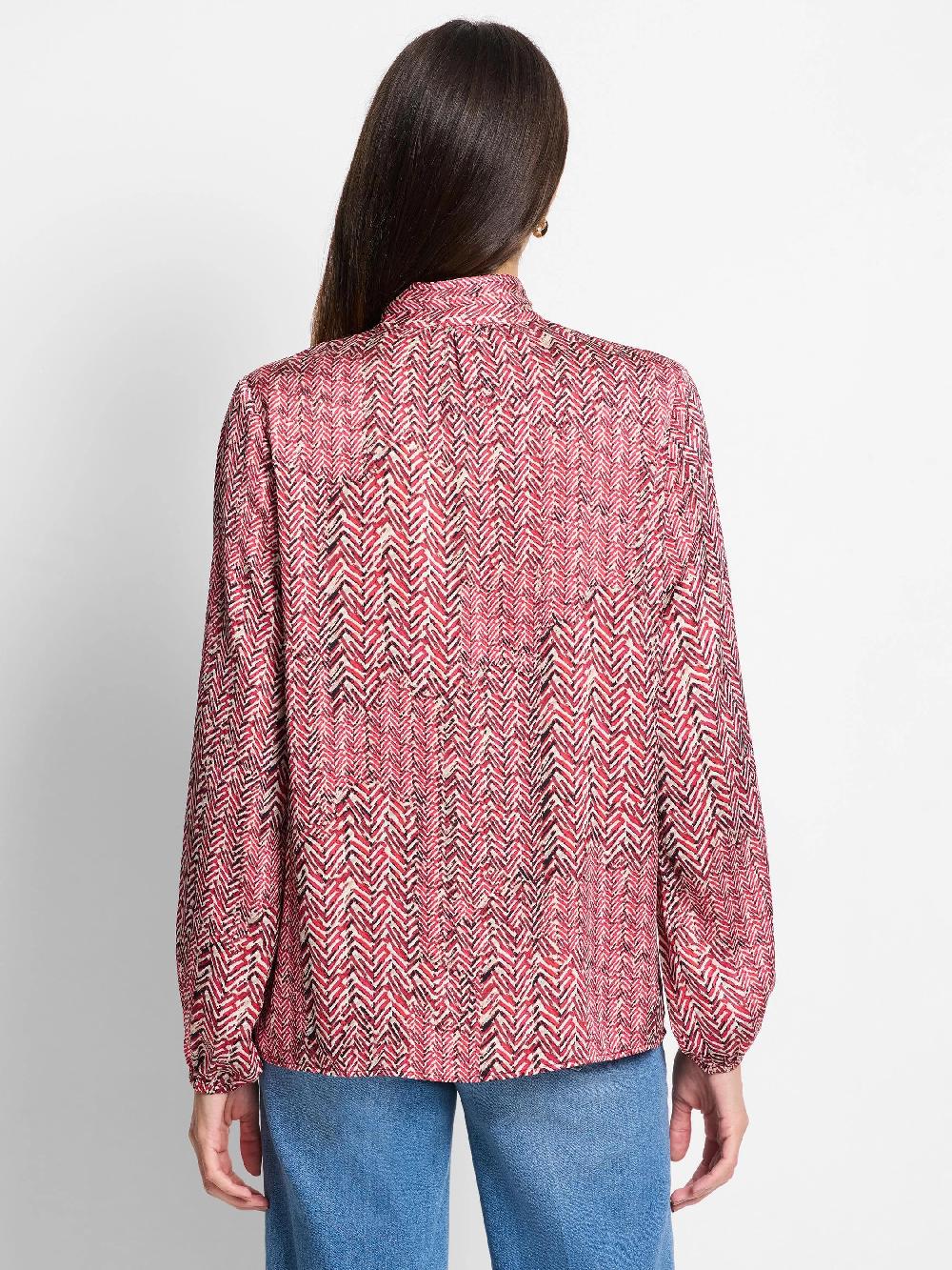 Nic Zoe Herringbone Stamp Top