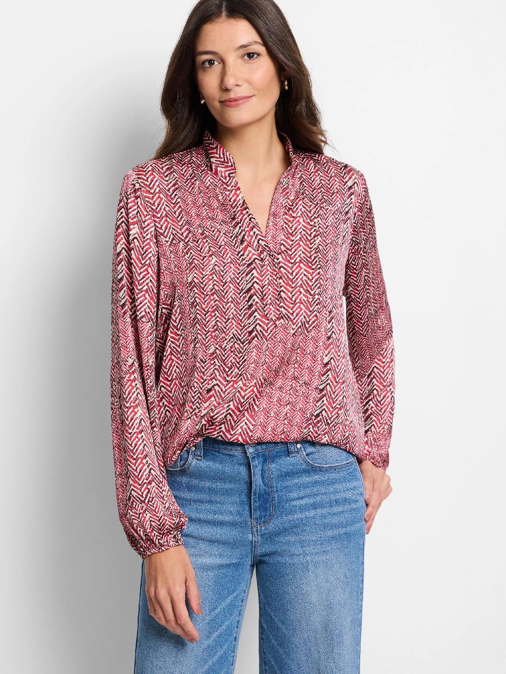 nic zoe Herringbone Stamp Top