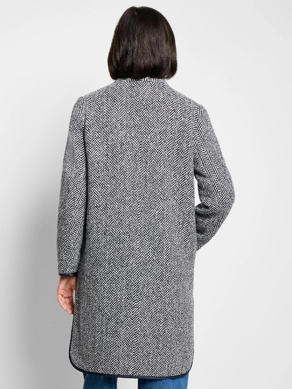 Nic Zoe Herringbone Wool Blend Top Coat