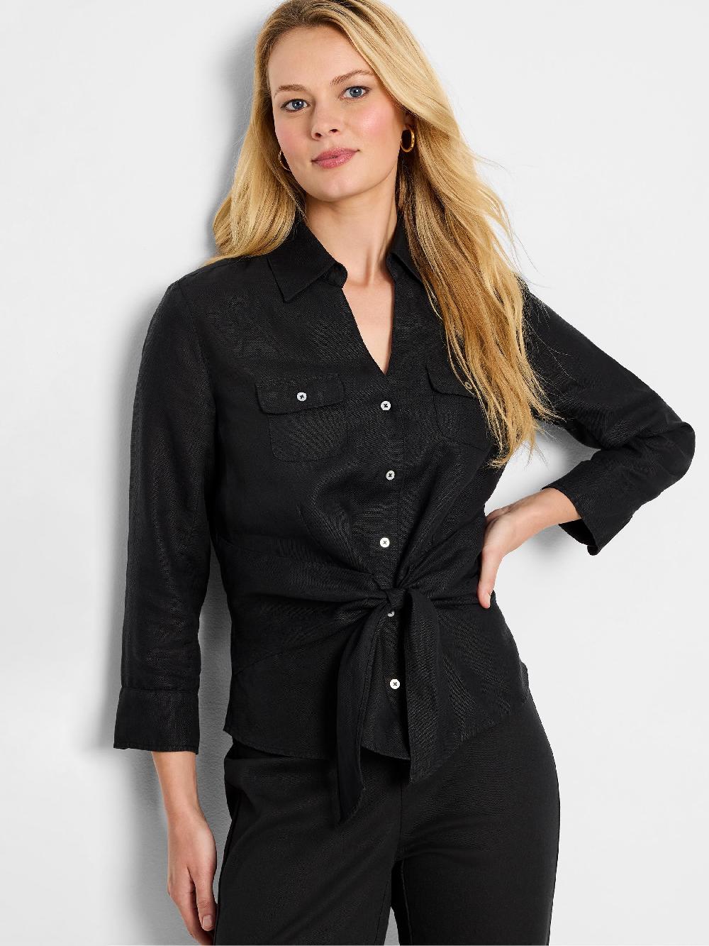 nic zoe Iconic Tie Front Shirt