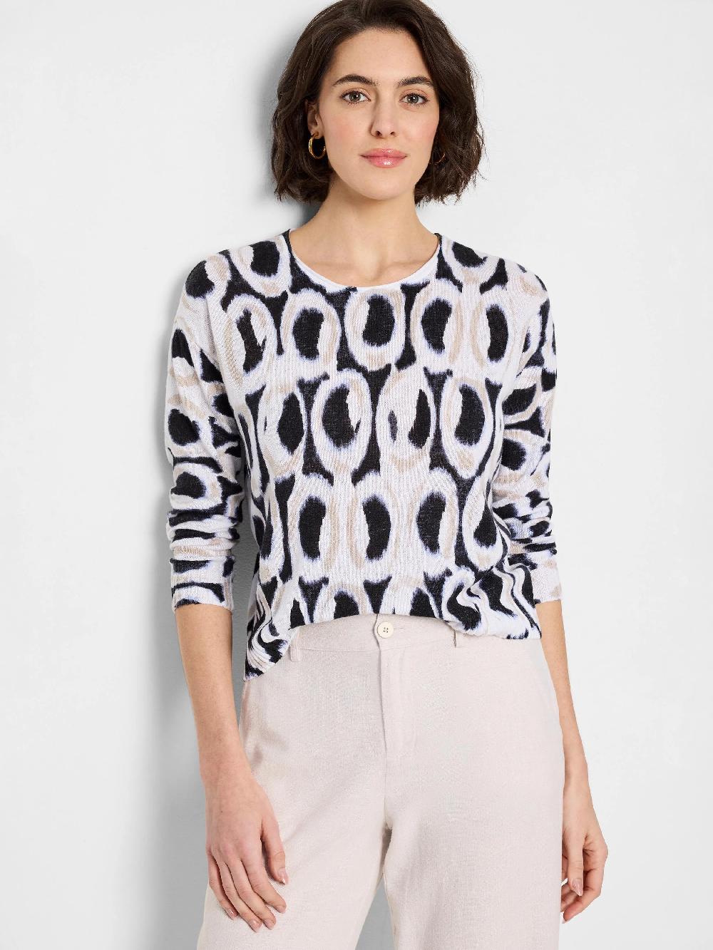 nic zoe Ikat Rings Supersoft Sweater