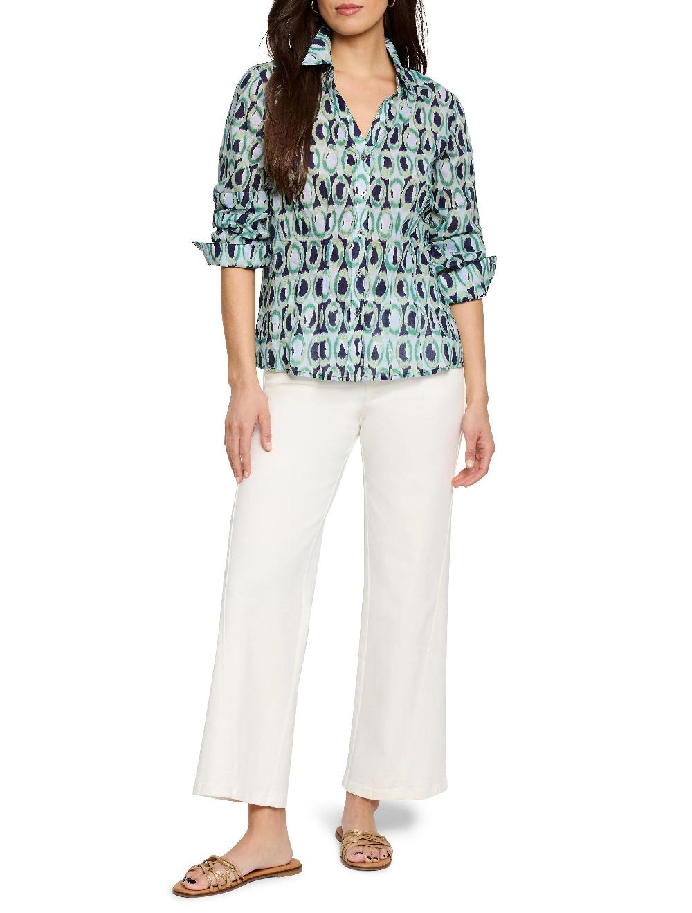 Nic Zoe Ikat Rings Tucked Shirt