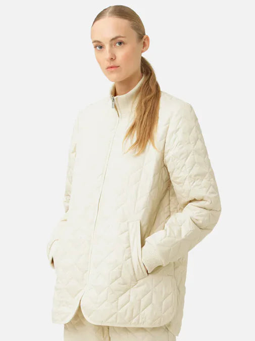 Nic Zoe Ilse Jacobsen Quilted Jacket Knit Collar