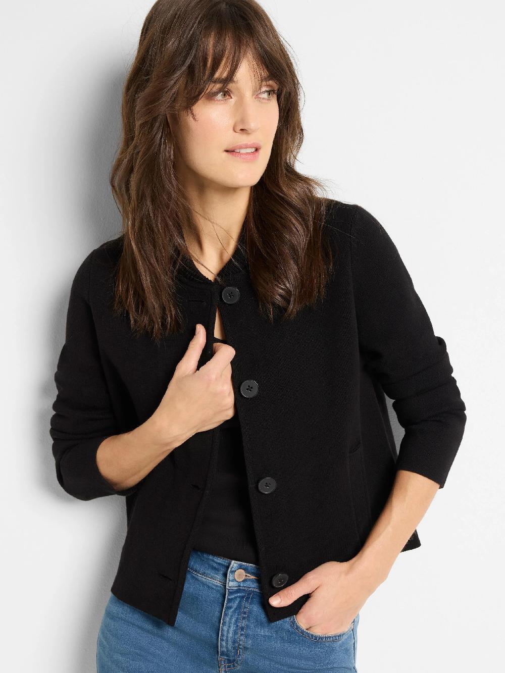 nic zoe Knit Bomber Jacket