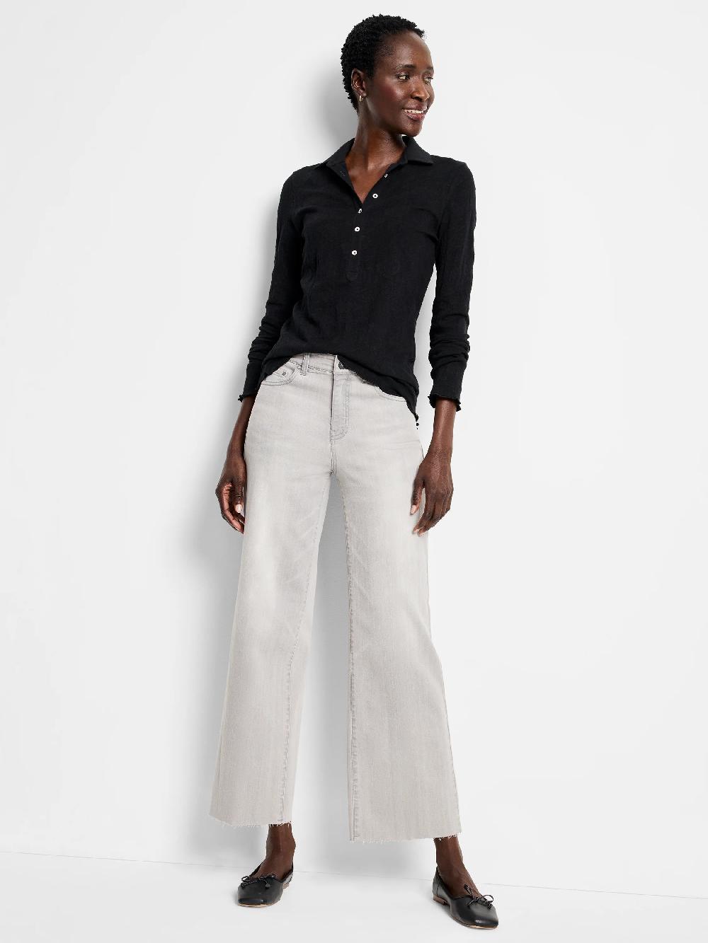 Nic Zoe Lace Knit Collared Top