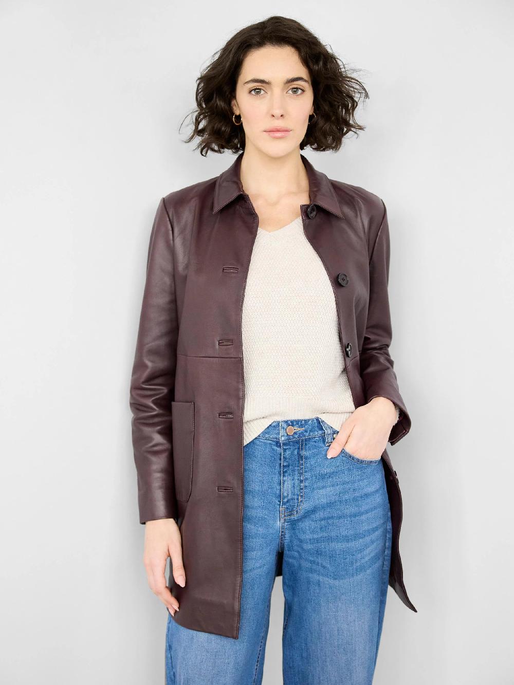 nic zoe Leather Car Coat