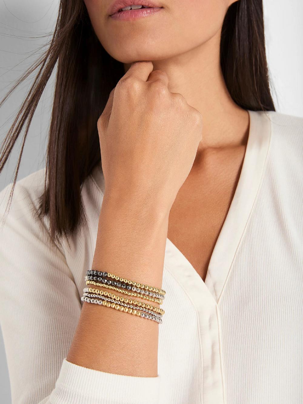 Nic Zoe Marlyn Schiff Gold Bracelet Textured Beads