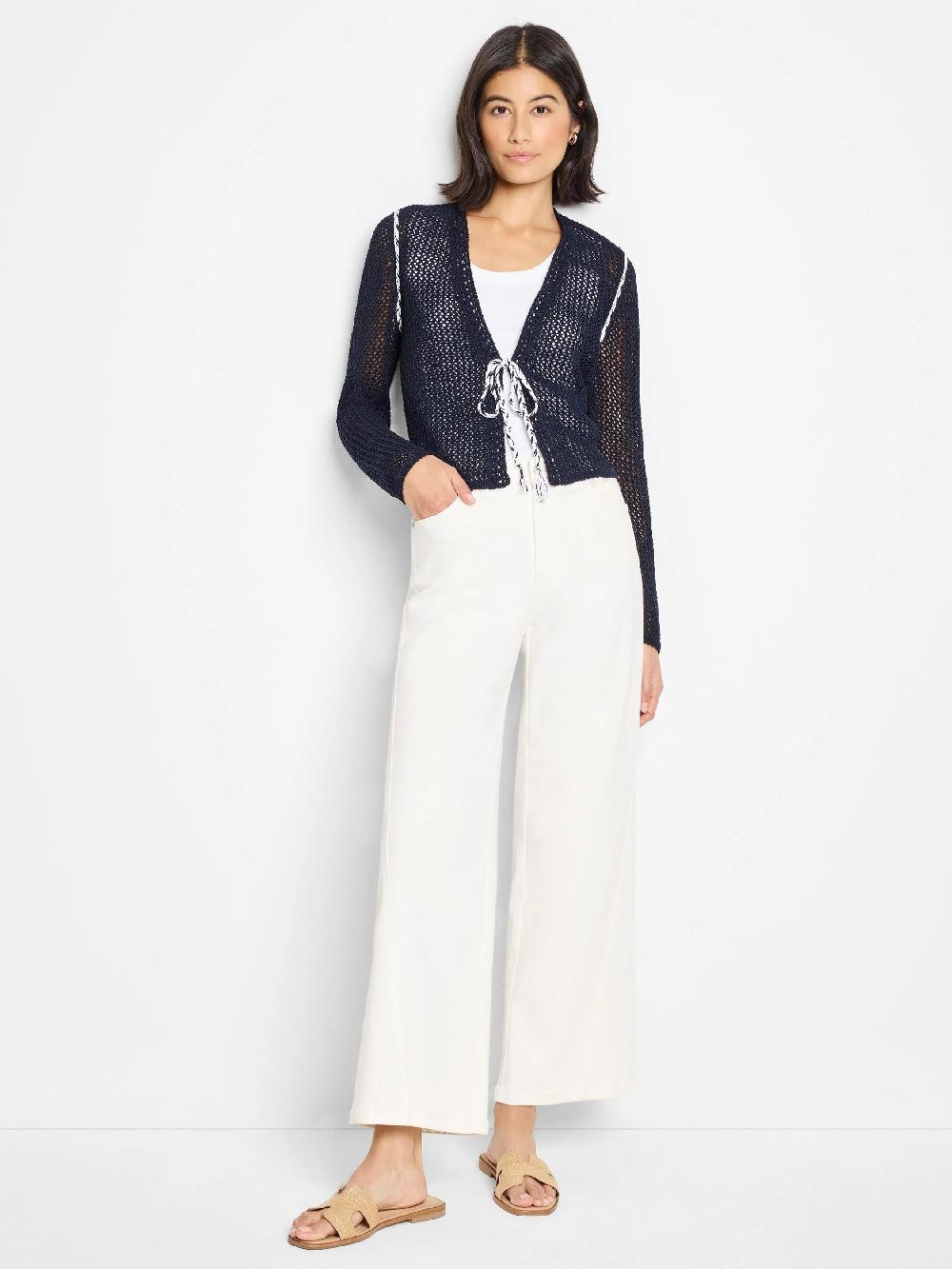 Nic Zoe Mesh Tie Cardigan
