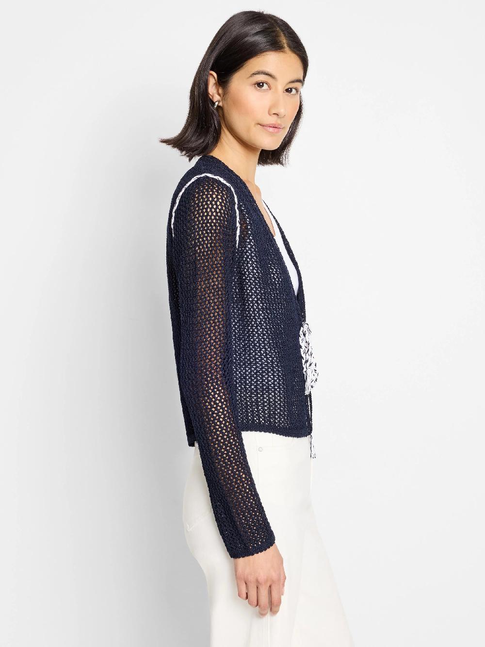 Nic Zoe Mesh Tie Cardigan