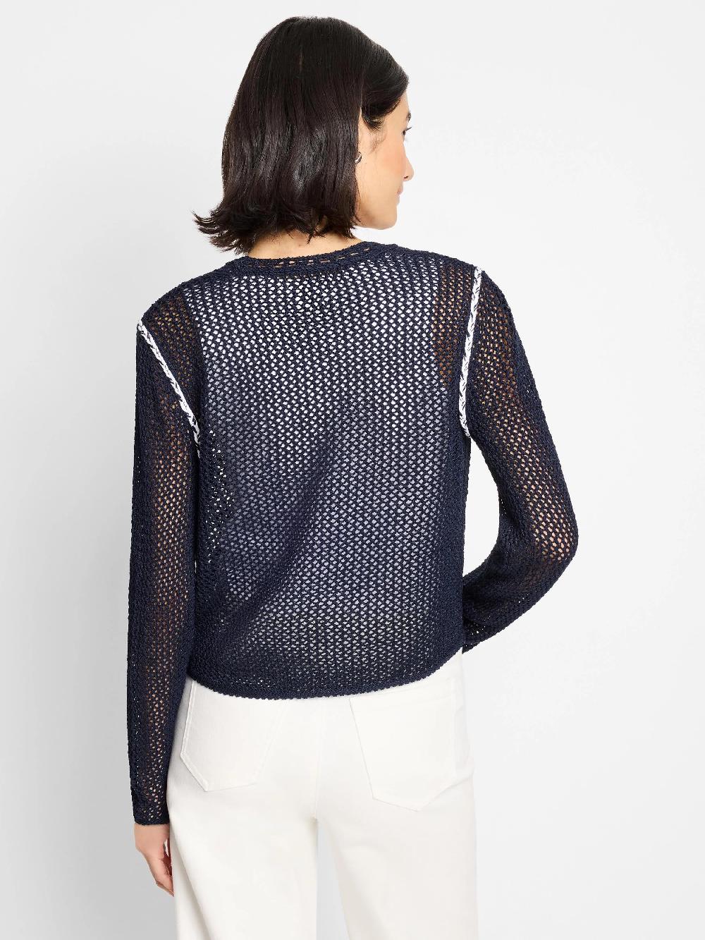 Nic Zoe Mesh Tie Cardigan
