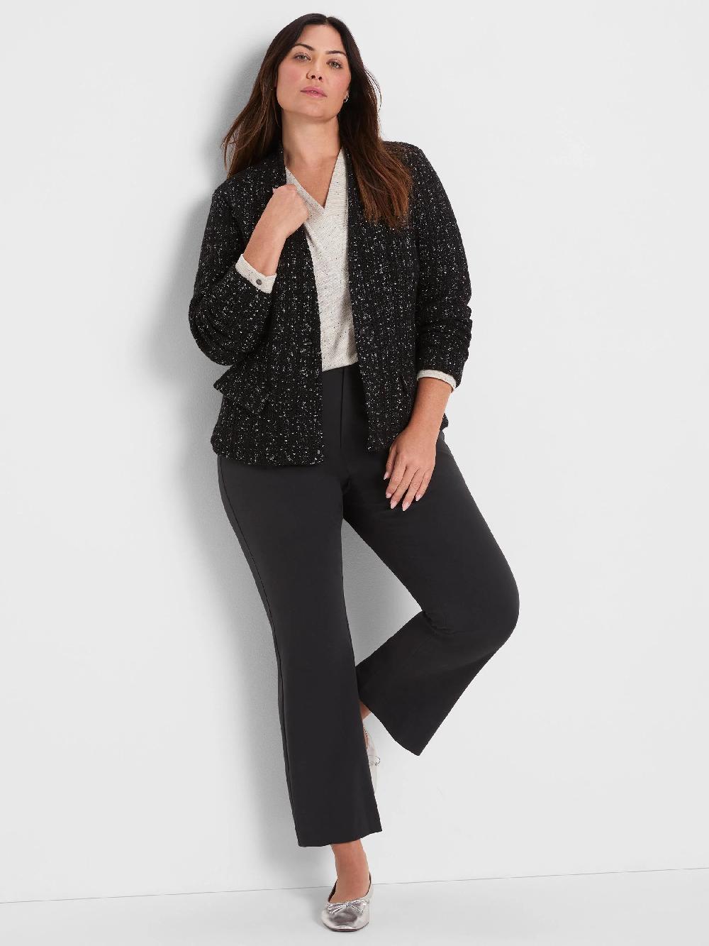 Nic Zoe Metallic Grid Knit Jacket