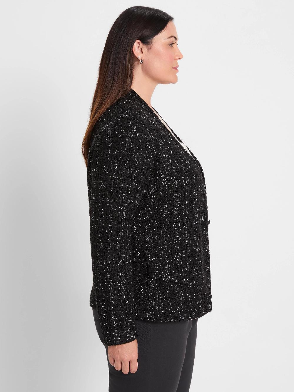 Nic Zoe Metallic Grid Knit Jacket