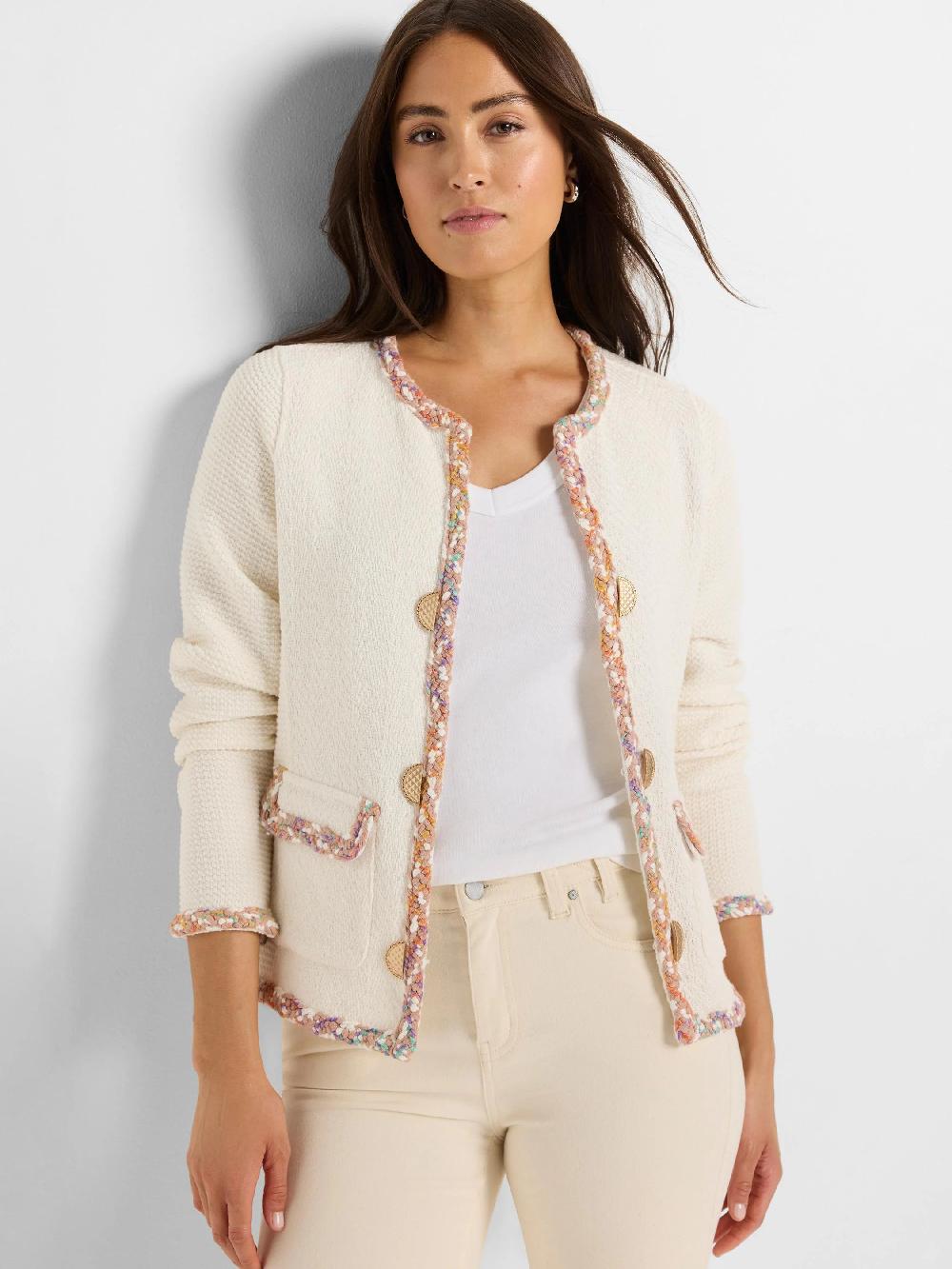 nic zoe Mix Trim Knit Jacket