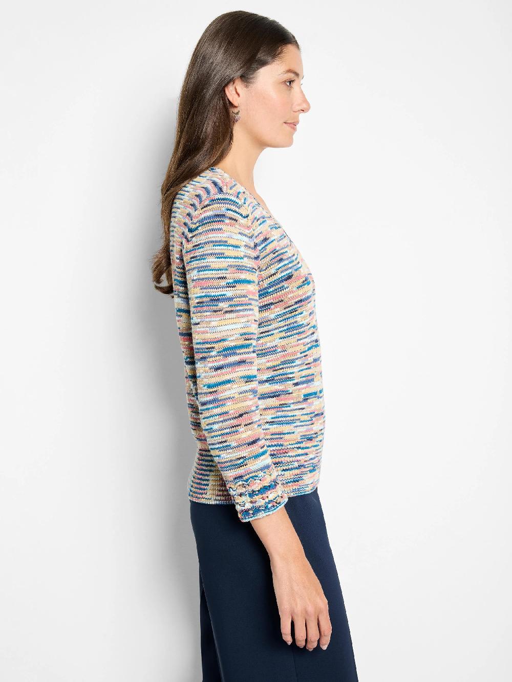 Nic Zoe Mixed Up V-Neck Sweater