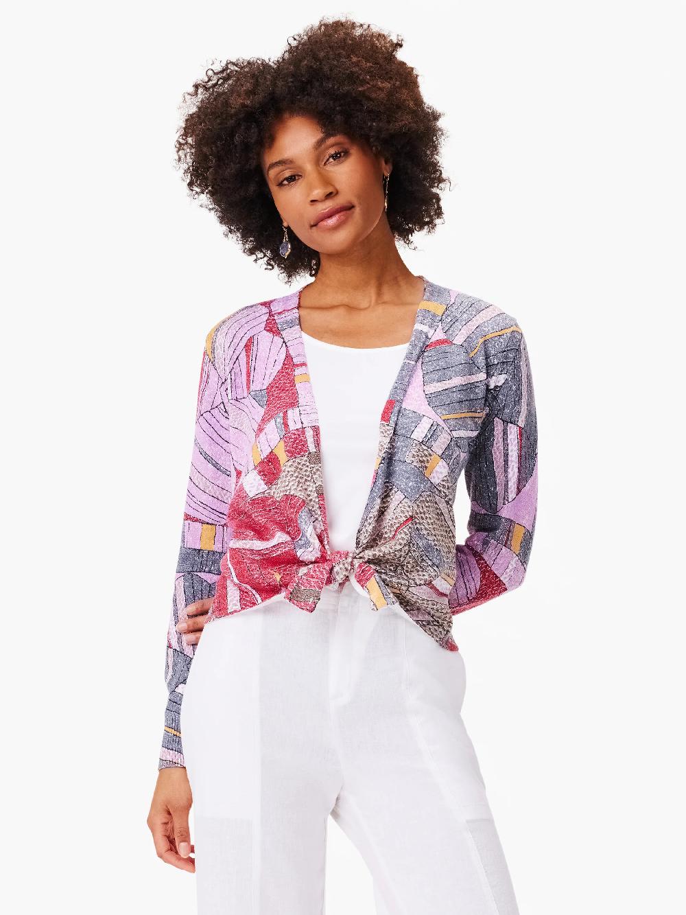 Nic Zoe Mosaic Floral 4-Way Cardigan