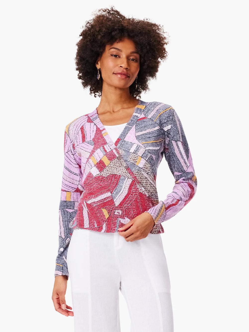 Nic Zoe Mosaic Floral 4-Way Cardigan