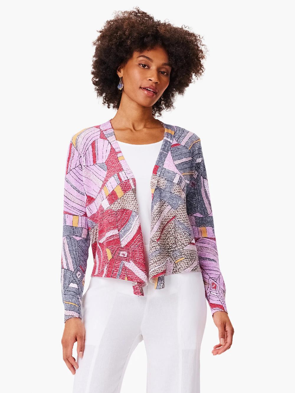 nic zoe Mosaic Floral 4-Way Cardigan