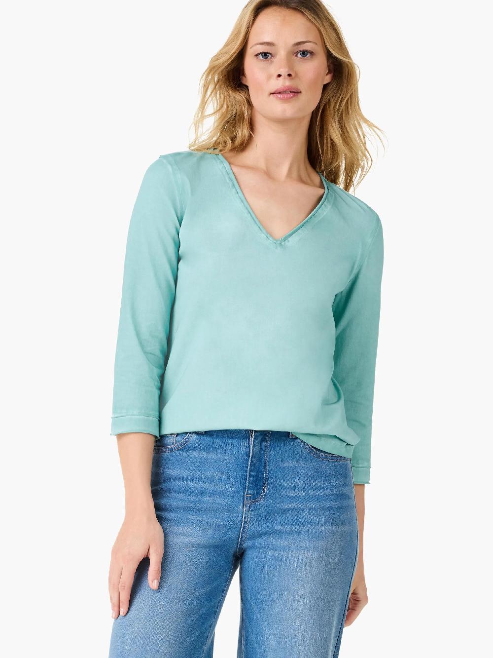 nic zoe NZT 3/4 Sleeve Roll V Tee