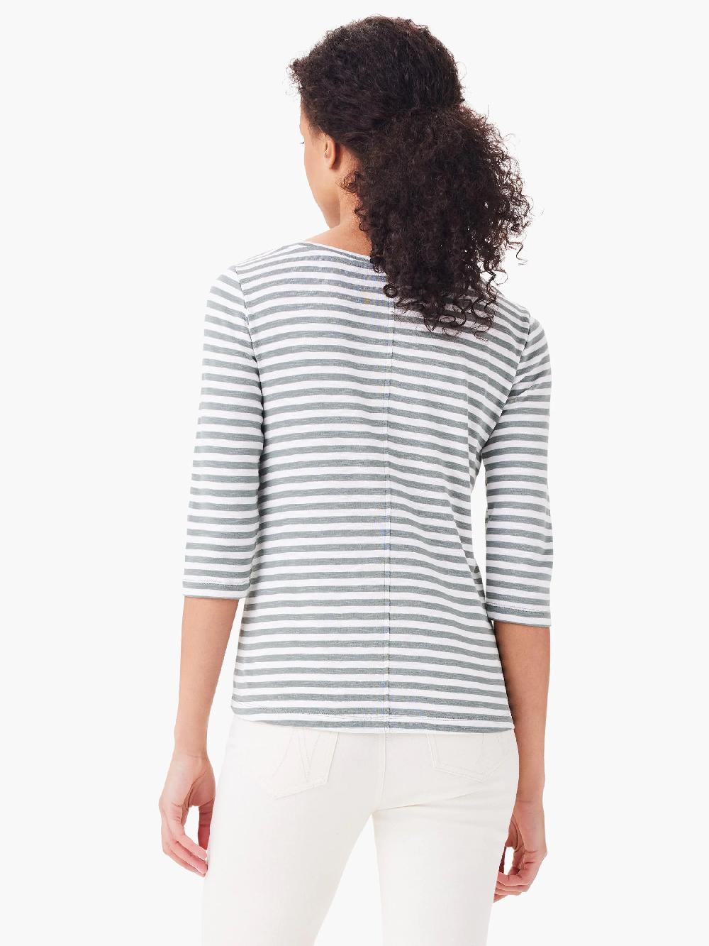 Nic Zoe NZT 3/4 Sleeve Stripe Boat Tee