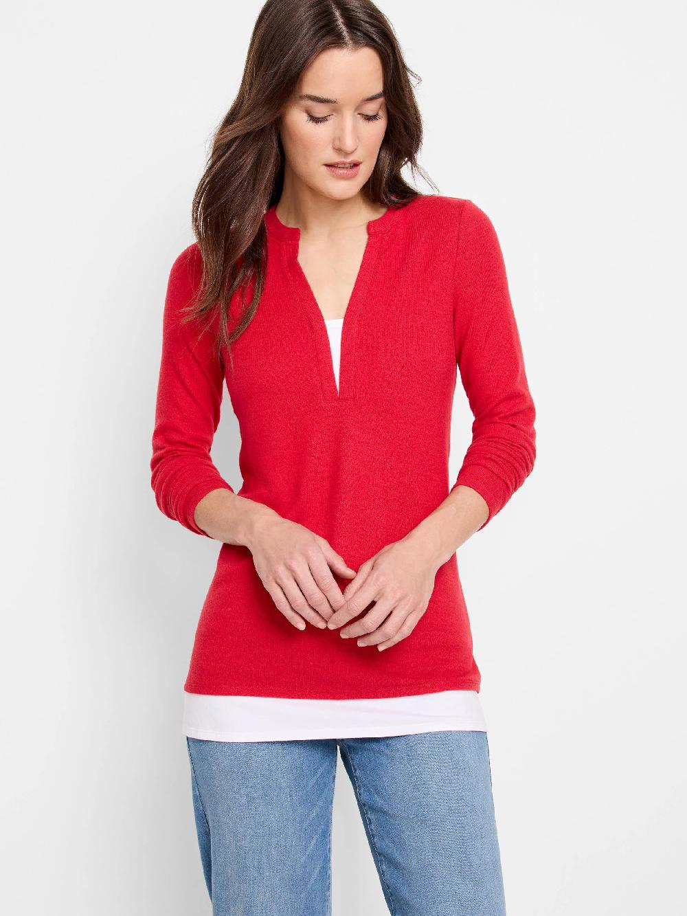 nic zoe NZT Cozy Mix Media Layer Top