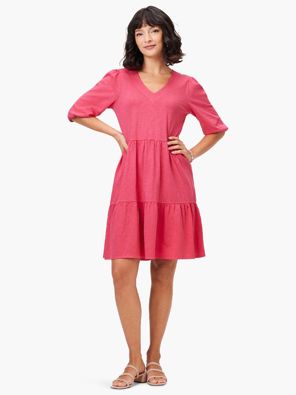 Nic Zoe NZT Elbow Sleeve V-Neck Dress