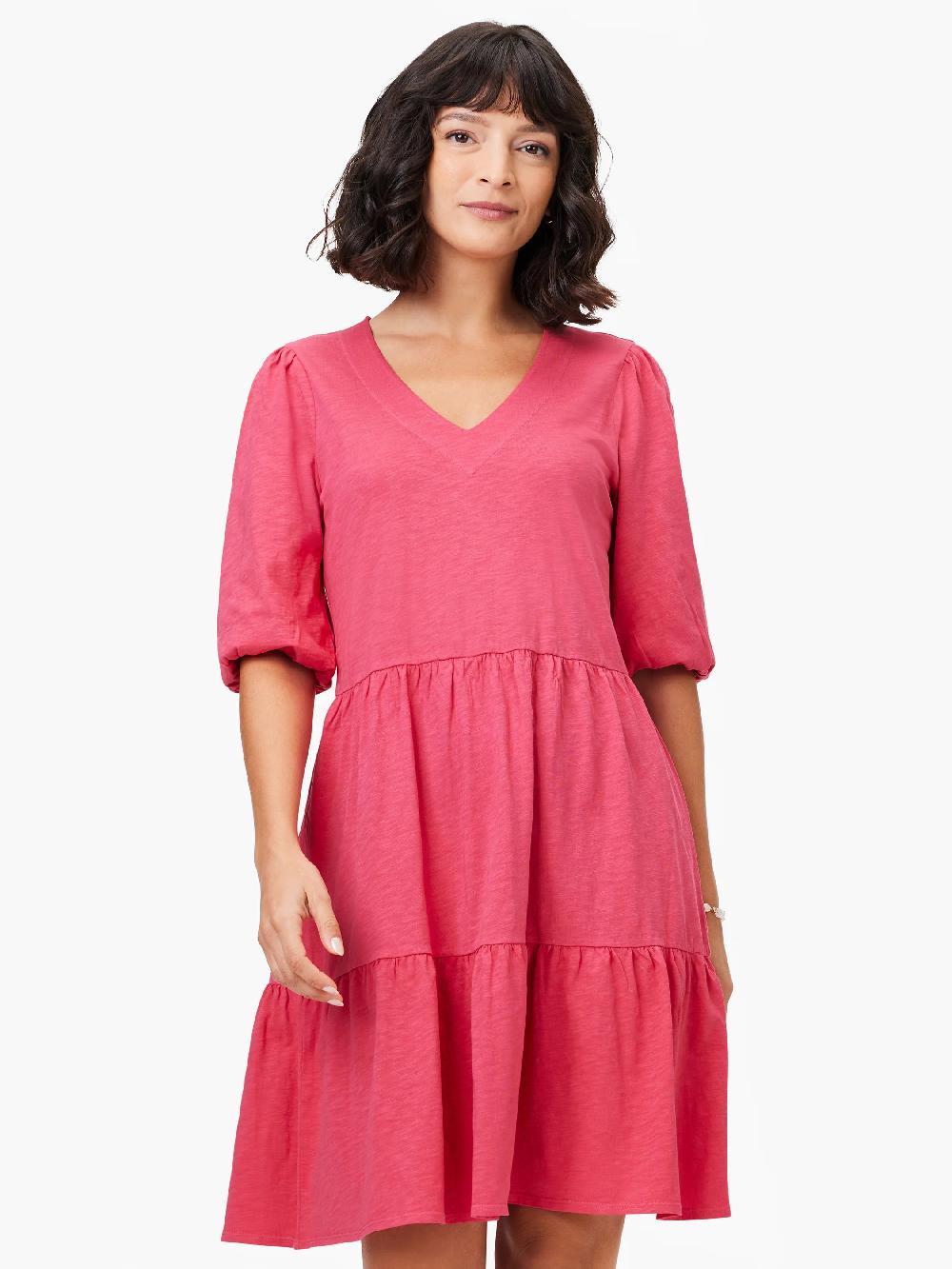 nic zoe NZT Elbow Sleeve V-Neck Dress