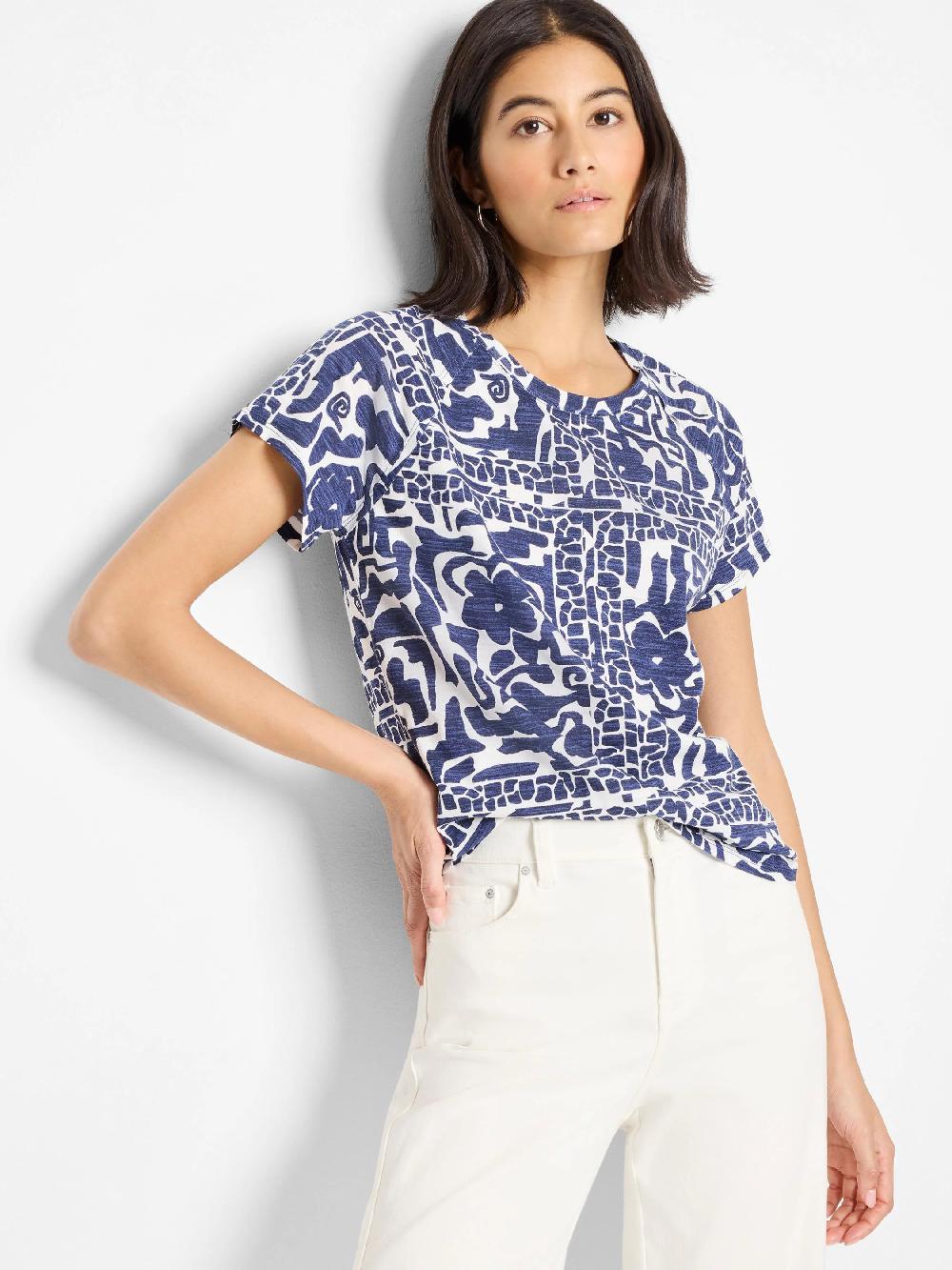 nic zoe NZT Floret Blues Crew Neck Tee