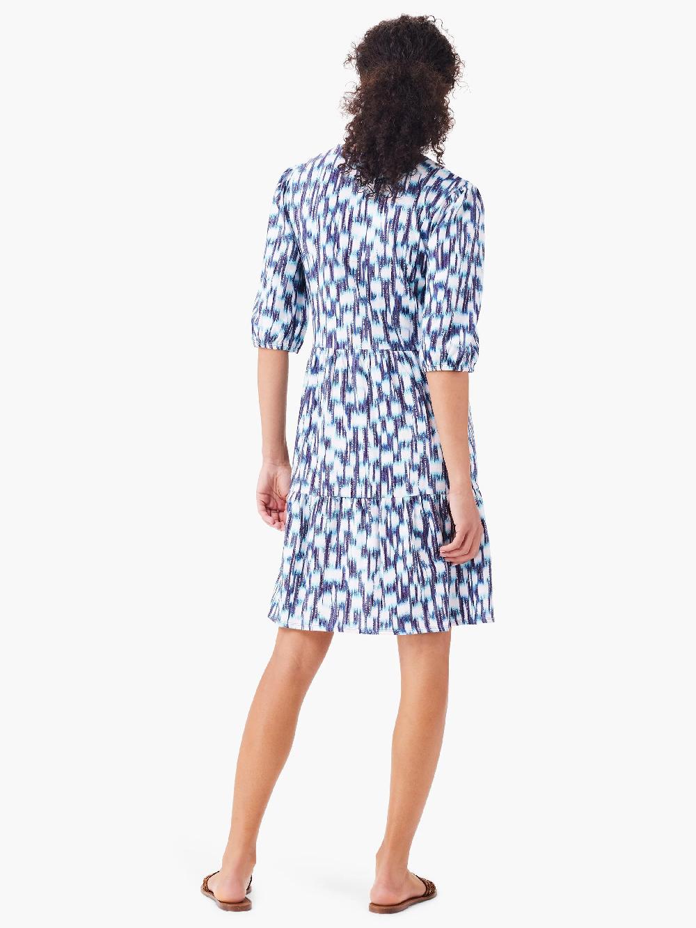 Nic Zoe NZT Hazy Blues Elbow Sleeve V-Neck Dress