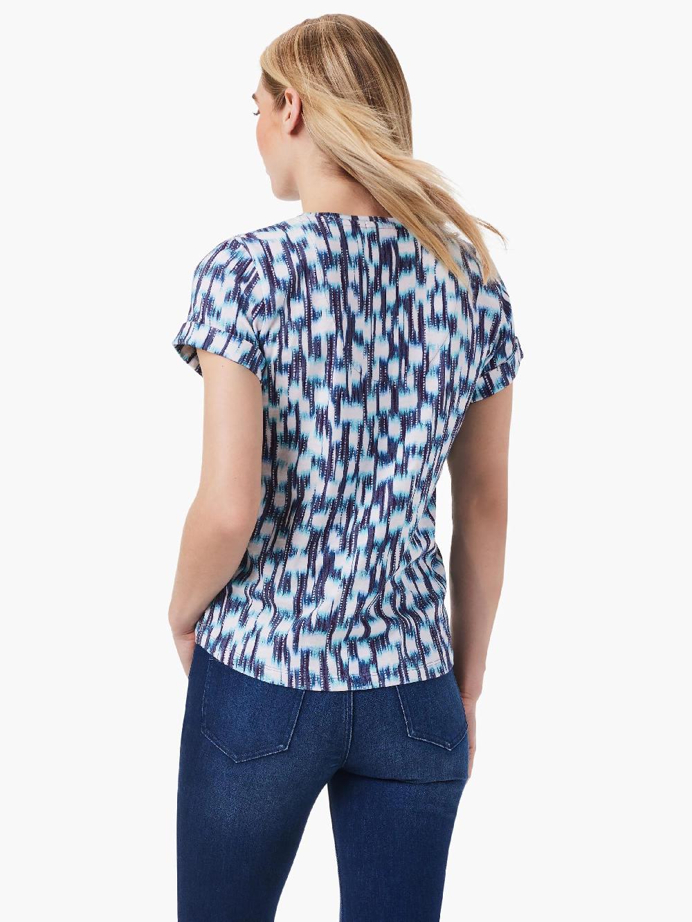 Nic Zoe NZT Hazy Blues Split Neck Tee