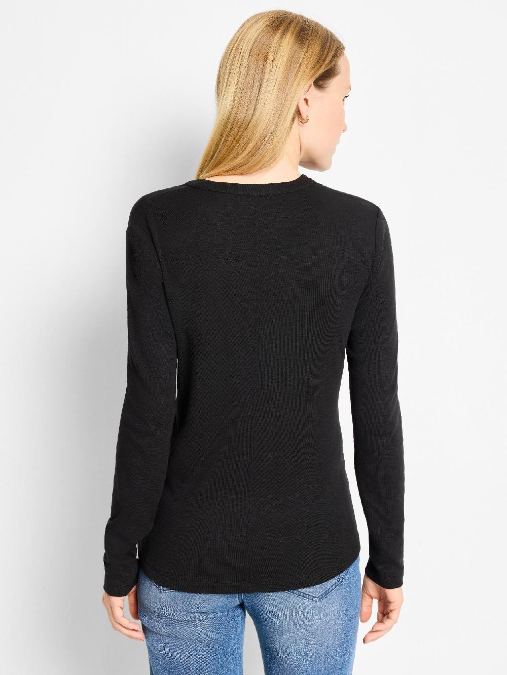 Nic Zoe NZT Long Sleeve Henley Tee
