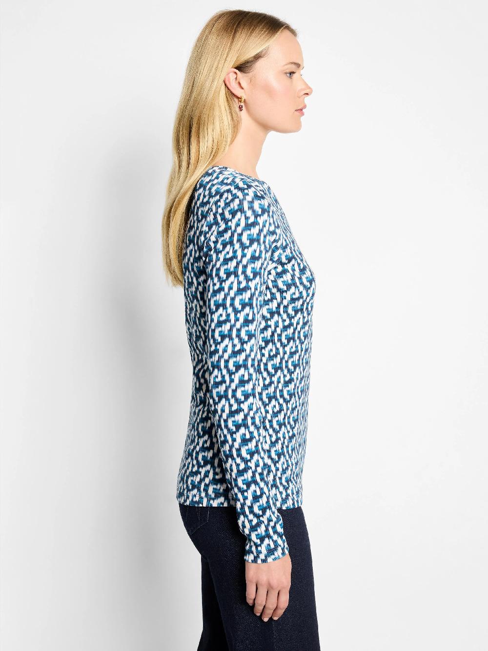 Nic Zoe NZT Long Sleeve Printed Boat Tee