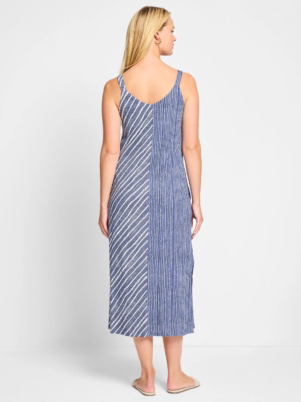 Nic Zoe NZT Mixed Stripe V-Neck Tank Dress